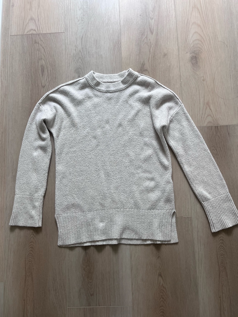 Abercrombie & Fitch Cream Textured Crewneck Sweater